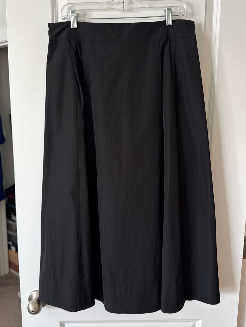 Boden Women's Black Skirt Taffeta/Satin Midi Size 14R Elastic waist in back